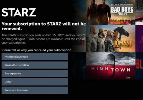 how to cancel starz on amazon prime